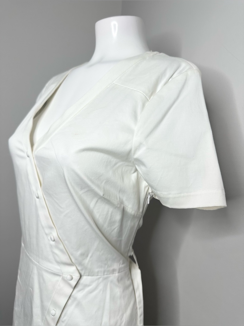 Ted baker White Wrap-Style Short Sleeve Dress- preloved-4 - Picture 6 of 16